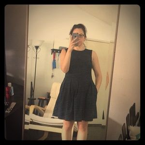 Black and blue stripped dress.